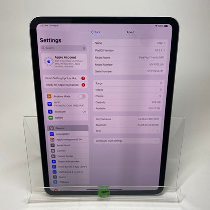 WiFi Only Apple iPad Pro 11" M4 256GB Silver MVV93LL/A