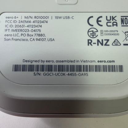 eero 6+ Dual Band WiFi 6 R010001 Dual-band mesh Wi-Fi 6 Router