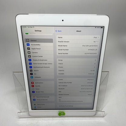 Factory Unlocked Apple iPad 8th Gen 32GB Silver MYMQ2LL/A