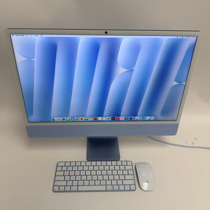 2024 Apple iMac 24" M4 8 Core 4.5GHz 16GB RAM 256GB SSD Blue MWUF3LL/A