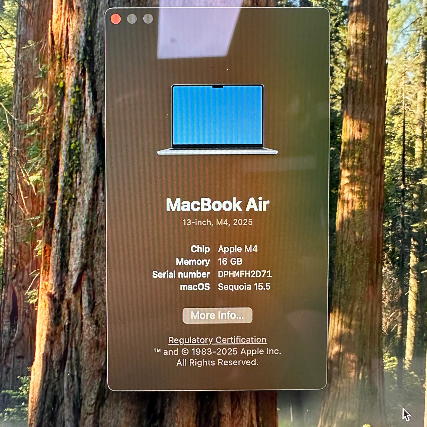2025 Apple MacBook Air 13.3" M4 8C GPU 4.5GHz 16GB RAM 256GB SSD A3240