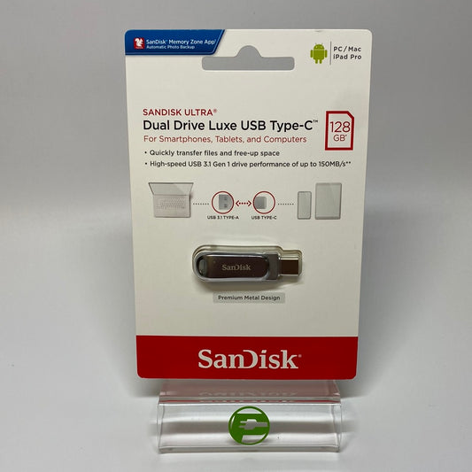New SanDisk Ultra Dual Drive Luxe 128GB USB 3.1 to USB Type-C Flash Drive