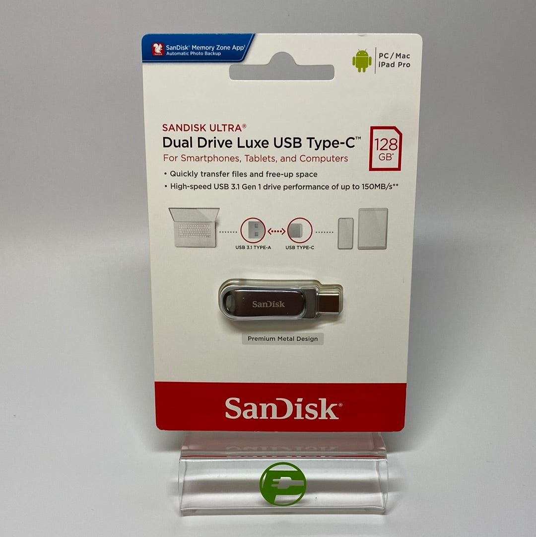 New SanDisk Ultra Dual Drive Luxe 128GB USB 3.1 to USB Type-C Flash Drive