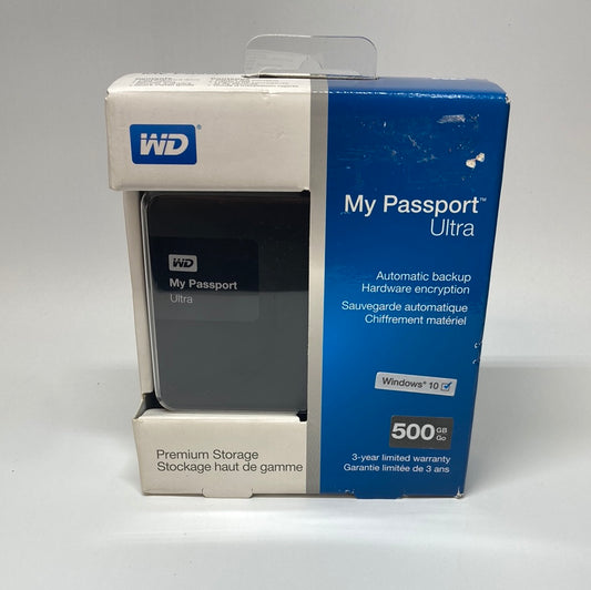 New Western Digital My Passport Ultra 500GB Portable Drive WDBWWM5000ABK