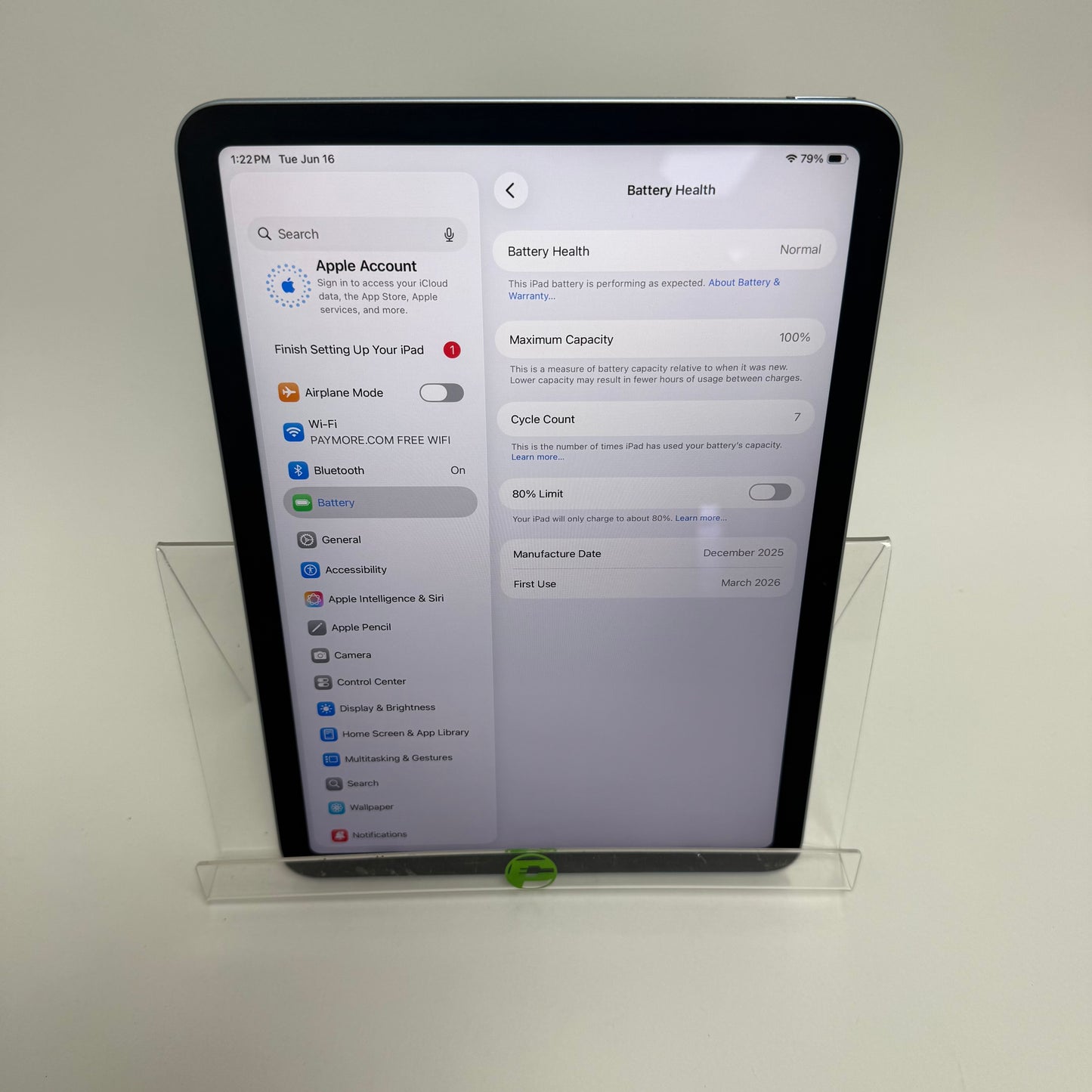 WiFi Only Apple iPad Air 11" M4 256GB Blue MH364LL/A