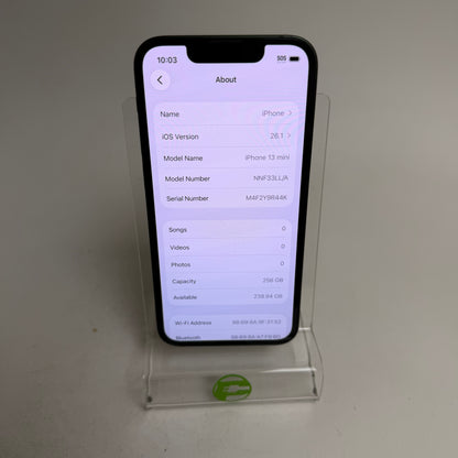 Factory Unlocked Apple iPhone 13 Mini 256GB Green NNF33LL/A
