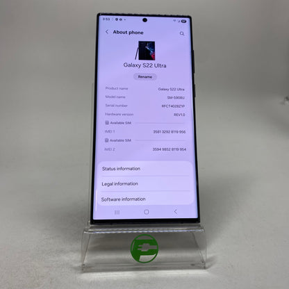Factory Unlocked Samsung Galaxy S22 Ultra 8GB RAM 128GB SM-S908U Phantom Black