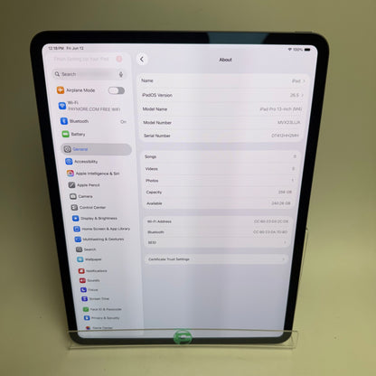 WiFi Only Apple iPad Pro 13" M4 256GB Space Black MVX23LL/A