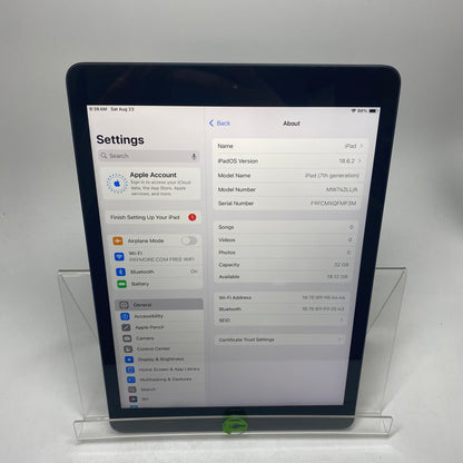 WiFi Only Apple iPad 7th Gen 32GB Space Gray MW742LL/A