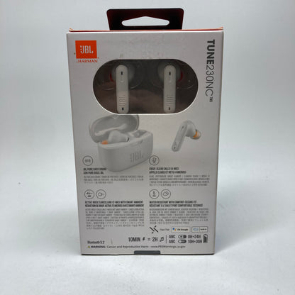 New JBL TUNE 230NC TWS Noise Cancelling Wireless Earbuds  White 	JBLTUNE230NCTWSBAM