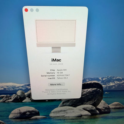 2024 Apple iMac 24" M4 8 Core 4.5GHz 16GB RAM 256GB SSD Silver A3247