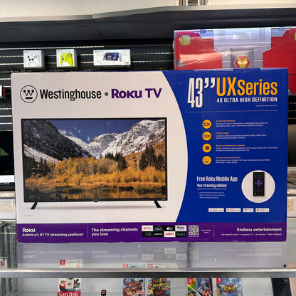 New Westinghouse 43" WR43UT4212 4K UHD Roku 4K UHD 3840 x 2160 Smart TV 2024