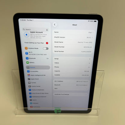 WiFi Only Apple iPad Air 11" M3 256GB Space Gray MCA14LL/A