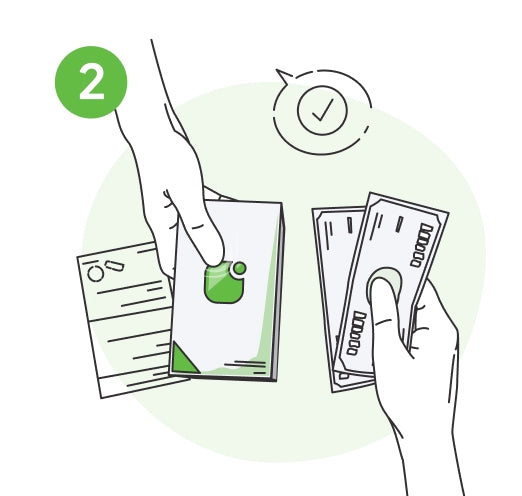 cash being given for an apple device
