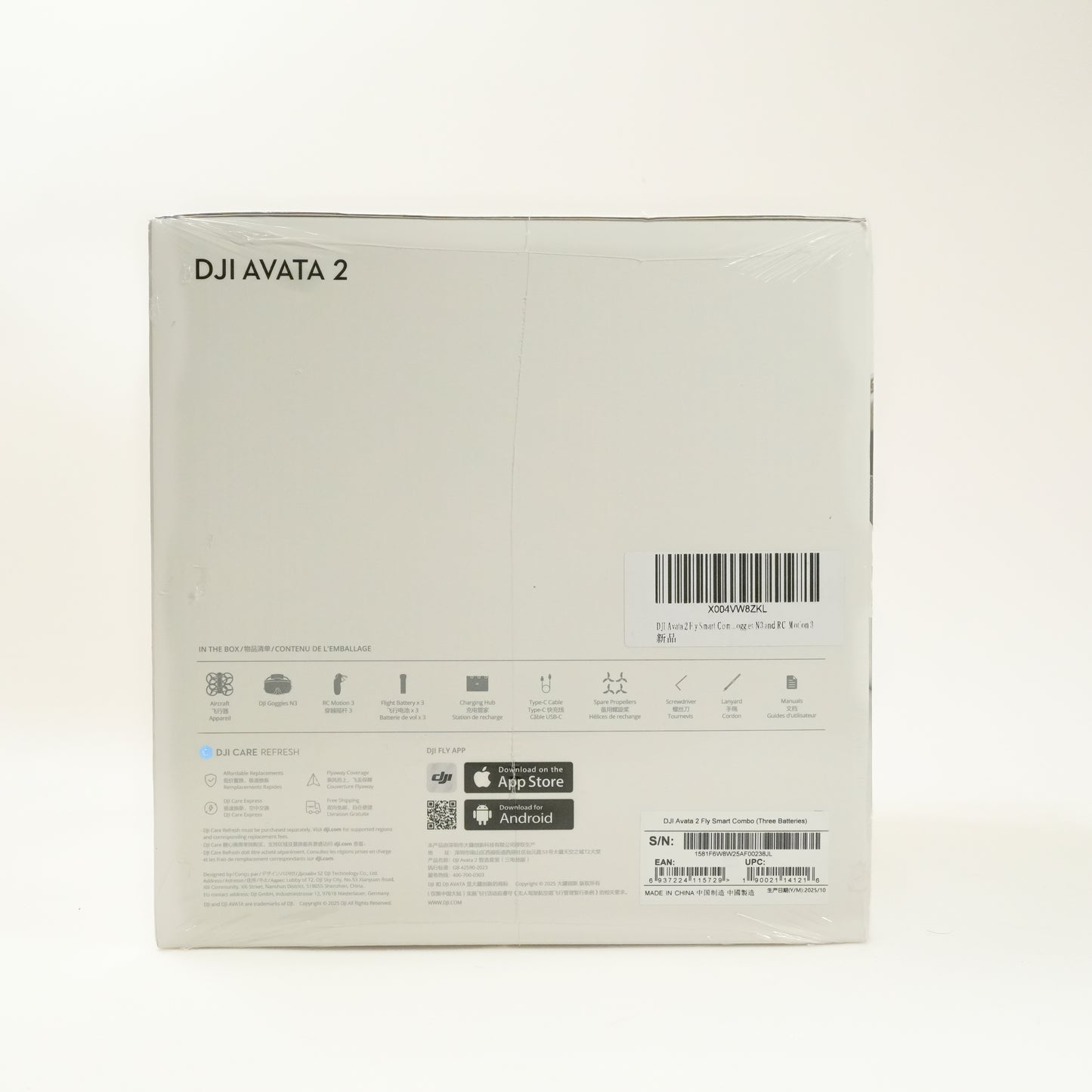 New DJI Avata 2 Fly Smart Combo (3 Batteries, Goggles N3)