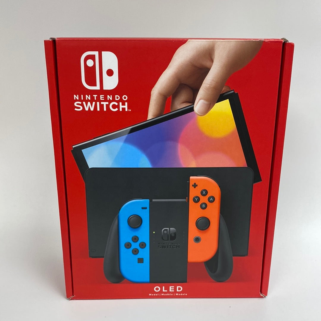 New Nintendo Switch Black OLED Console with Red and Blue Joycons HEG-001