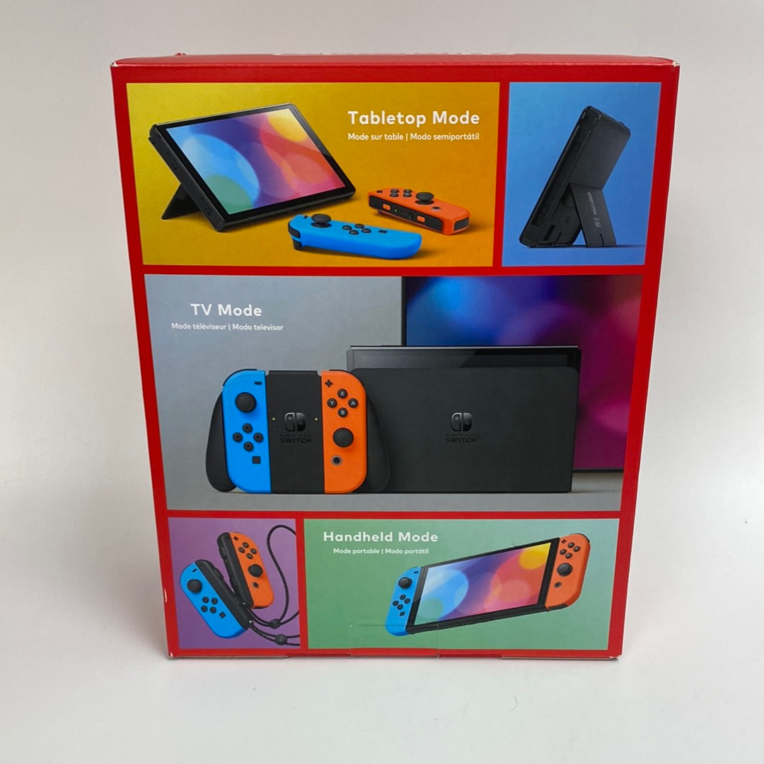 New Nintendo Switch Black OLED Console with Red and Blue Joycons HEG-001